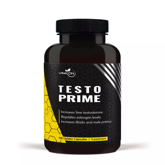 Testo Prime zwiększa poziom testosteronu, reguluje poziom estrogenów i zwiększa libido.