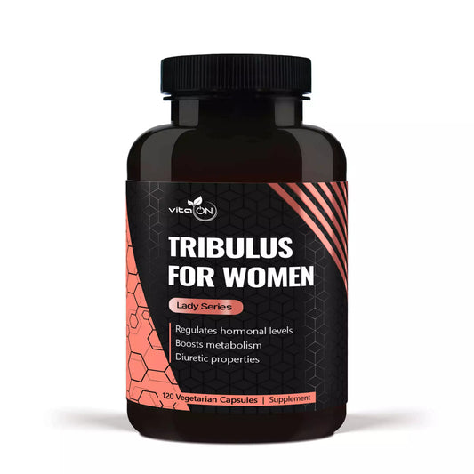 Ekstrakt z Tribulus terrestris, regulujący gospodarkę hormonalną, poprawia metabolizm i pracę układu wydalniczego.