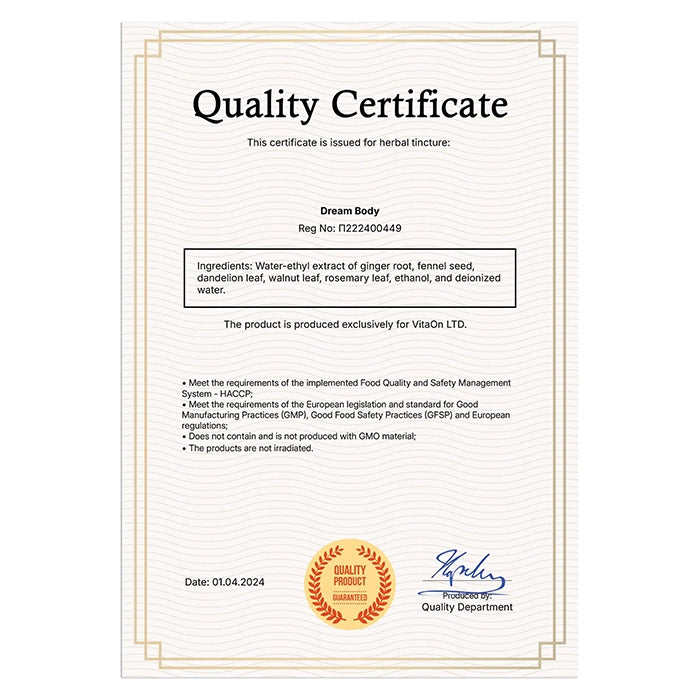 VitaOn Сертификат Мечтано тяло